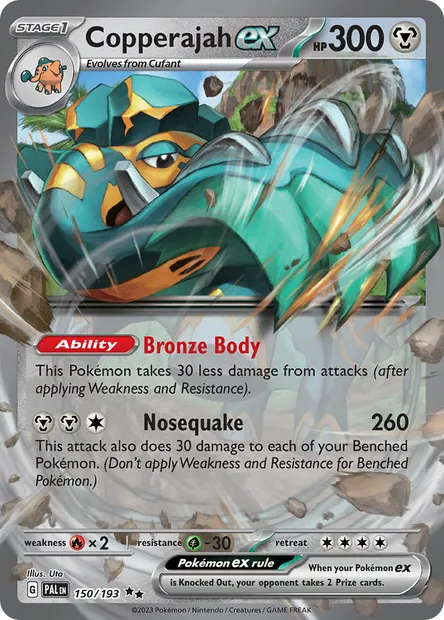Copperajah ex, Pokémon card PAL 150 — Paldea Evolved set