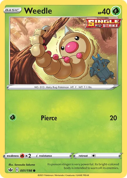 Weedle, Pokémon card CRE 1 — Chilling Reign set