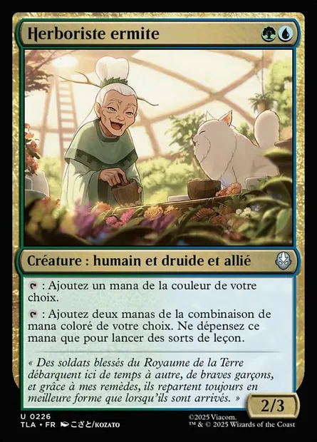 Herboriste ermite, carte Magic TLA 226 — extension Avatar: The Last Airbender