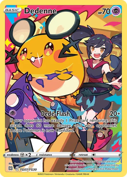 Dedenne, Pokémon card BRS TG07 — Brilliant Stars set