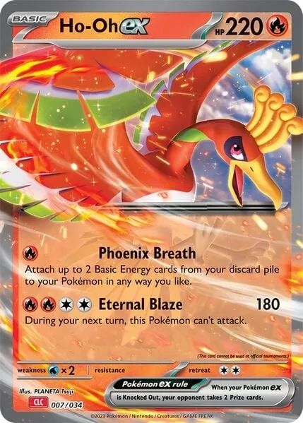 Ho-Oh ex, carte Pokémon CLC 007 — extension Pokémon TCG Classic: Charizard & Ho-Oh ex Deck