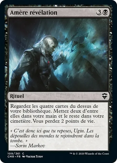 Amère révélation, carte Magic CMR 109 — extension Commander Legends