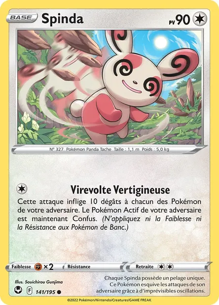 Spinda, carte Pokémon SIT 141 — extension Tempête Argentée