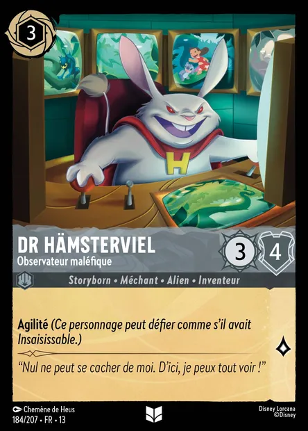 Dr Hämsterviel - Observateur maléfique, carte Disney Lorcana CH13-184 — extension Invasion Epineuse!