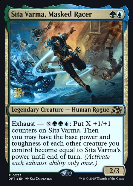 Sita Varma, concurrente masquée, carte Magic PDFT 223s — extension Aetherdrift Promos