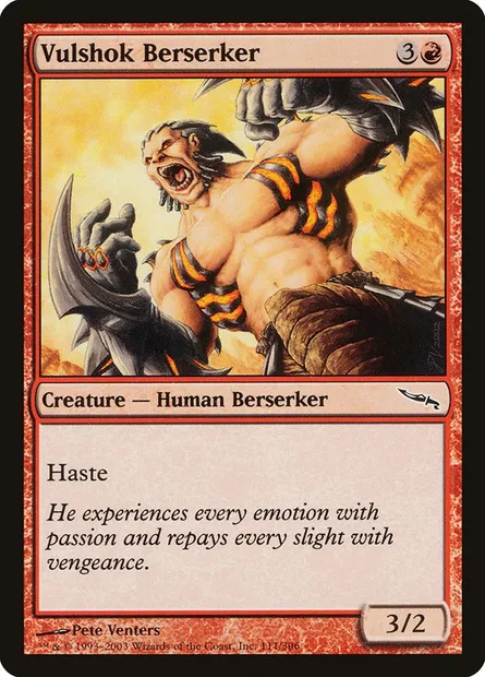 Berserker vulshok, carte Magic MRD 111 — extension Mirrodin