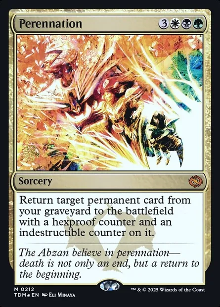 Pérennité, carte Magic PTDM 212s — extension Tarkir: Dragonstorm Promos