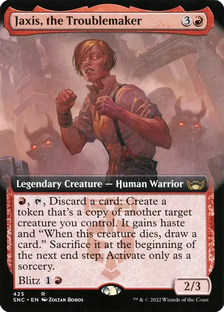 Jaxis, the Troublemaker, Magic card SNC 425 — Streets of New Capenna set