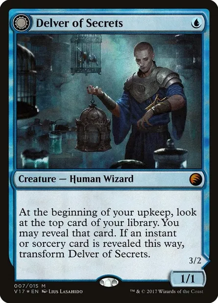 Delver of Secrets // Insectile Aberration, Magic card V17 7 — From the Vault: Transform set