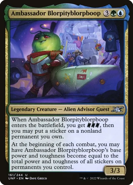 Ambassador Blorpityblorpboop, Magic card UNF 161 — Unfinity set