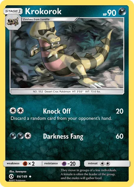 Krokorok, Pokémon card SUM 84 — Sun & Moon set