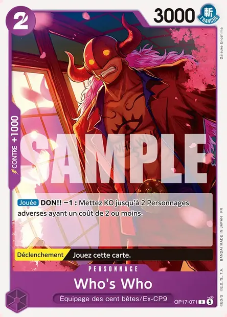 Who's Who, carte One Piece OP17-071 — extension LES GUERRIERS LES PLUS PUISSANTS AU MONDE