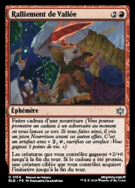 Ralliement de Vallée, carte Magic BLB 159 — extension Bloomburrow