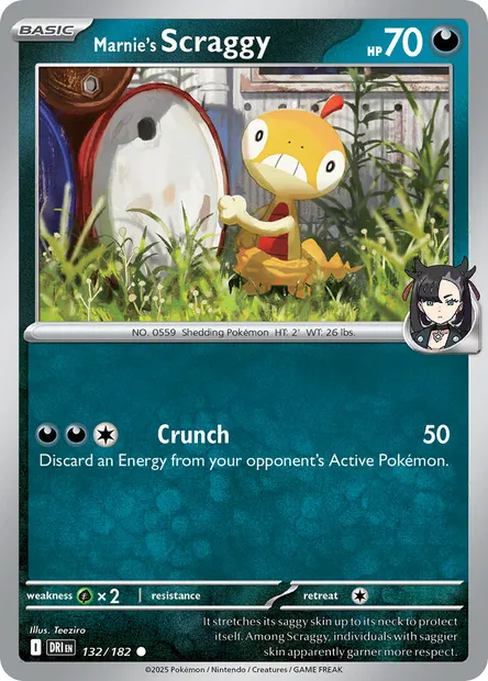 Marnie's Scraggy, Pokémon card DRI 132 — Destined Rivals set