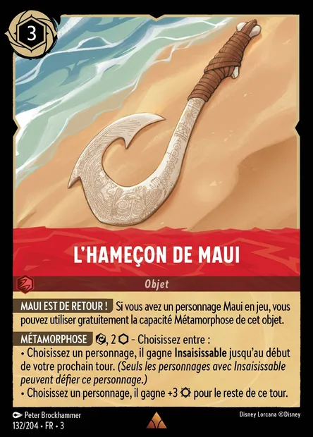 L'hameçon de Maui, carte Disney Lorcana CH3-132 — extension Les Terres d'Encres