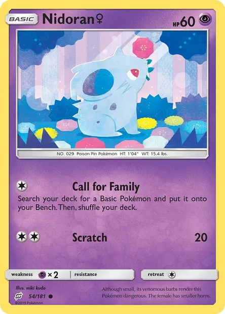 Nidoran♀, Pokémon card TEU 54 — Team Up set