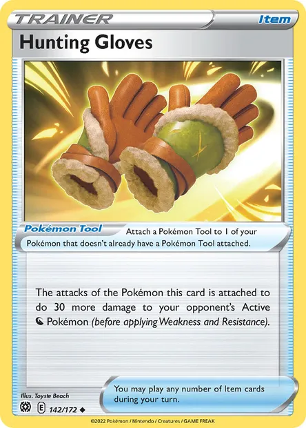Hunting Gloves, Pokémon card BRS 142 — Brilliant Stars set