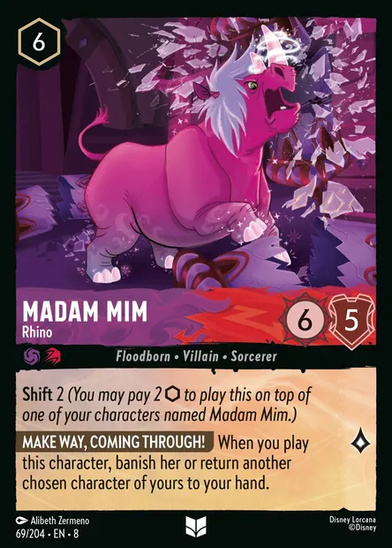 Madam Mim - Rhino, Disney Lorcana card CH8-069 — The Reign of Jafar set