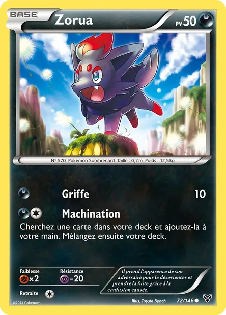 Zorua, carte Pokémon XY 72 — extension XY