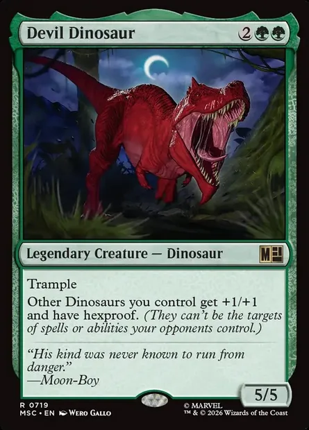 Devil Dinosaur, Magic card MSC 719 — Marvel Super Heroes Commander set