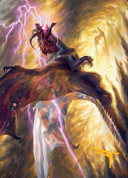 Stormscale Scion // Stormscale Scion, carte Magic ATDM 17 — extension Tarkir: Dragonstorm Art Series