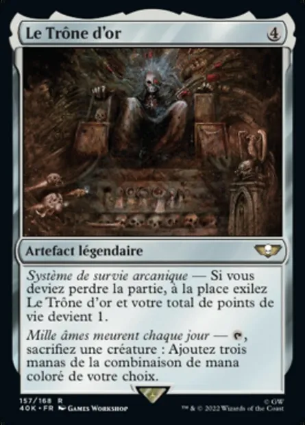 Le Trône d'or, carte Magic 40K 157 — extension Warhammer 40,000 Commander