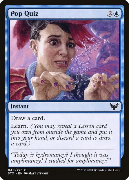 Pop Quiz, Magic card STX 49 — Strixhaven: School of Mages set