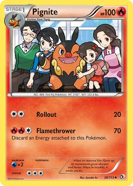 Pignite, Pokémon card LTR 26 — Legendary Treasures set
