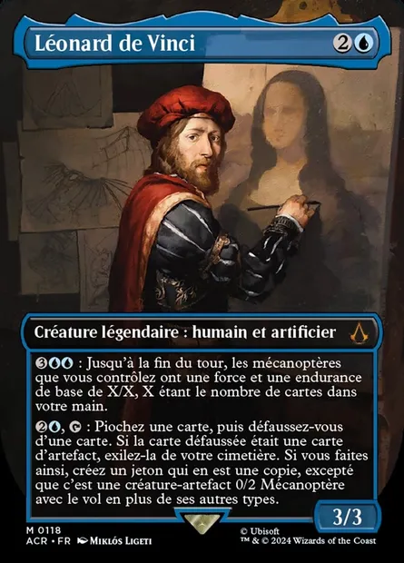 Léonard de Vinci, carte Magic ACR 118 — extension Assassin's Creed
