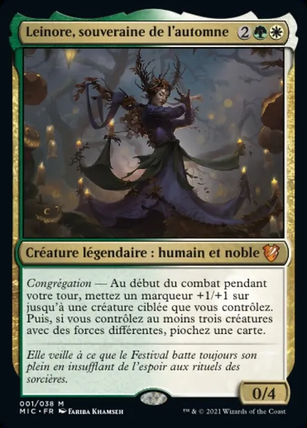 Leinore, souveraine de l'automne, carte Magic MIC 1 — extension Midnight Hunt Commander