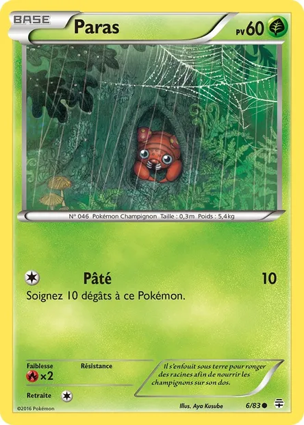 Paras, carte Pokémon GEN 6 — extension Générations