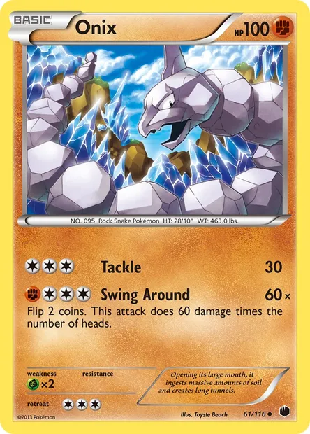 Onix, Pokémon card PLF 61 — Plasma Freeze set