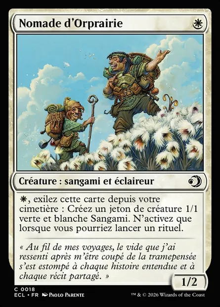 Nomade d'Orprairie, carte Magic ECL 18 — extension Lorwyn Eclipsed
