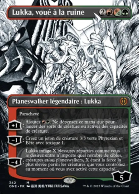 Lukka, voué à la ruine, carte Magic ONE 342 — extension Tous Phyrexians