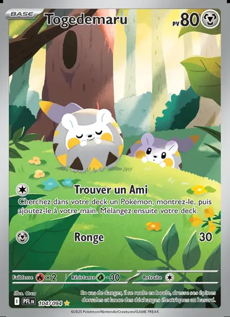 Togedemaru, carte Pokémon PFL 104 — extension Flammes Fantasmagoriques