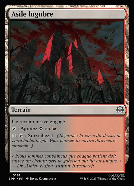 Asile lugubre, carte Magic SPM 181 — extension Marvel's Spider-Man