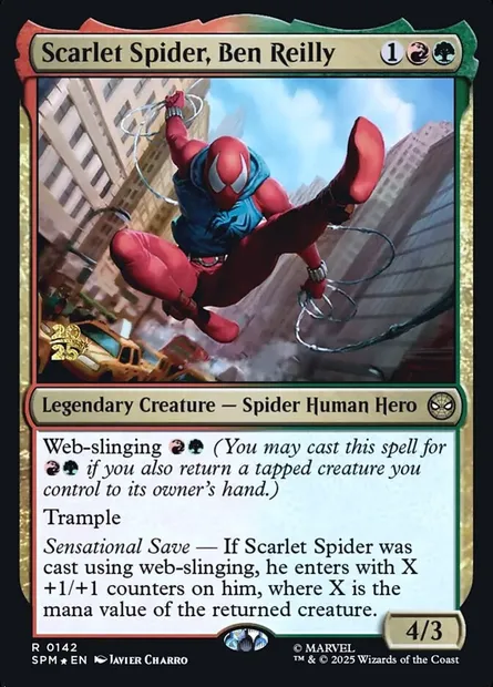 Scarlet Spider, Ben Reilly, Magic card PSPM 142s — Marvel's Spider-Man Promos set