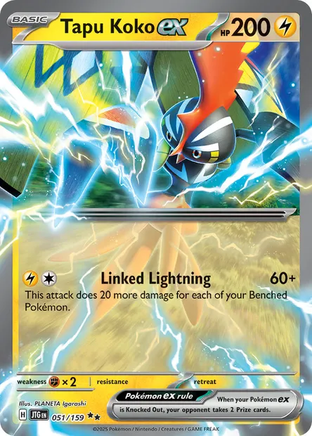 Tapu Koko ex, Pokémon card JTG 051 — Journey Together set