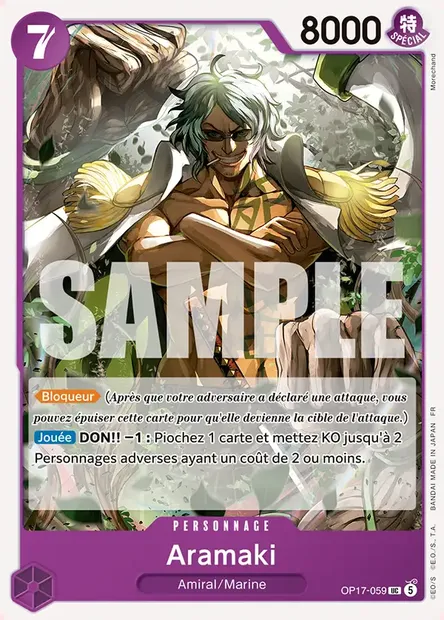 Aramaki, carte One Piece OP17-059 — extension LES GUERRIERS LES PLUS PUISSANTS AU MONDE