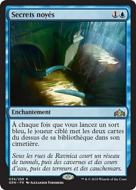 Secrets noyés, carte Magic GRN 39 — extension Les Guildes de Ravnica