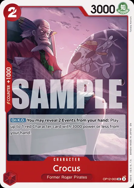 Crocus, One Piece card OP12-003 — LEGACY OF THE MASTER set