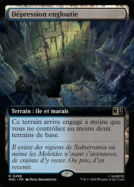 Dépression engloutie, carte Magic MSC 498 — extension Marvel Super Heroes Commander