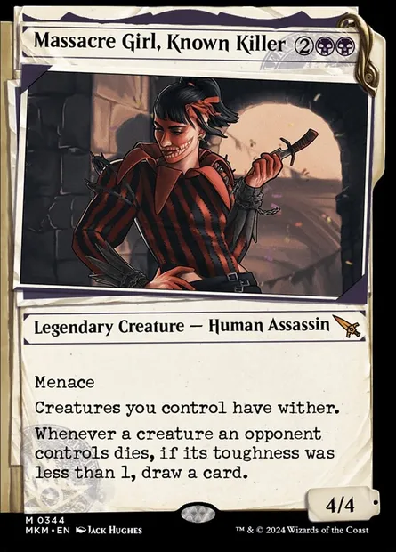 Massacre Girl, Known Killer, Magic card MKM 344 — Murders at Karlov Manor set