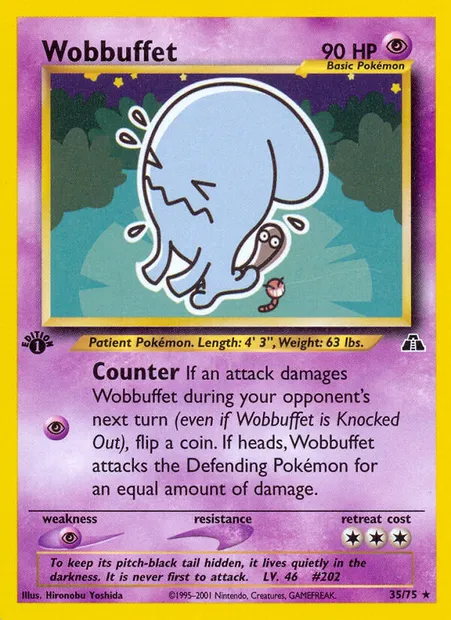 Wobbuffet, Pokémon card ND 35 — Neo Discovery set
