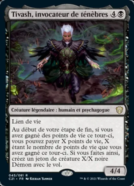 Tivash, invocateur de ténèbres, carte Magic C21 45 — extension Commander 2021