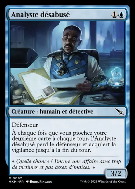 Analyste désabusé, carte Magic MKM 62 — extension Murders at Karlov Manor