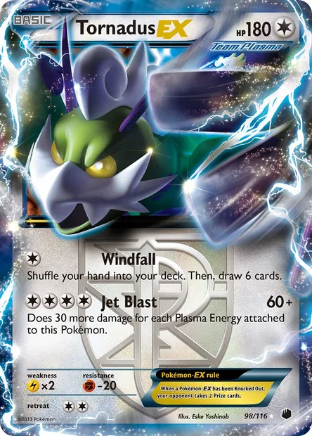 Tornadus-EX, Pokémon card PLF 98 — Plasma Freeze set