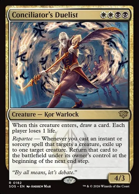 Conciliator's Duelist, Magic card SOS 182 — Secrets of Strixhaven set