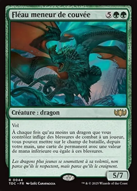 Fléau meneur de couvée, carte Magic TDC 44 — extension Tarkir: Dragonstorm Commander