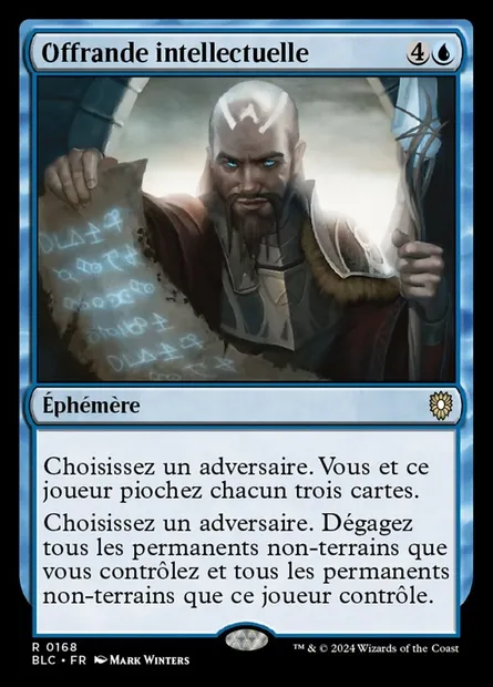 Offrande intellectuelle, carte Magic BLC 168 — extension Bloomburrow Commander